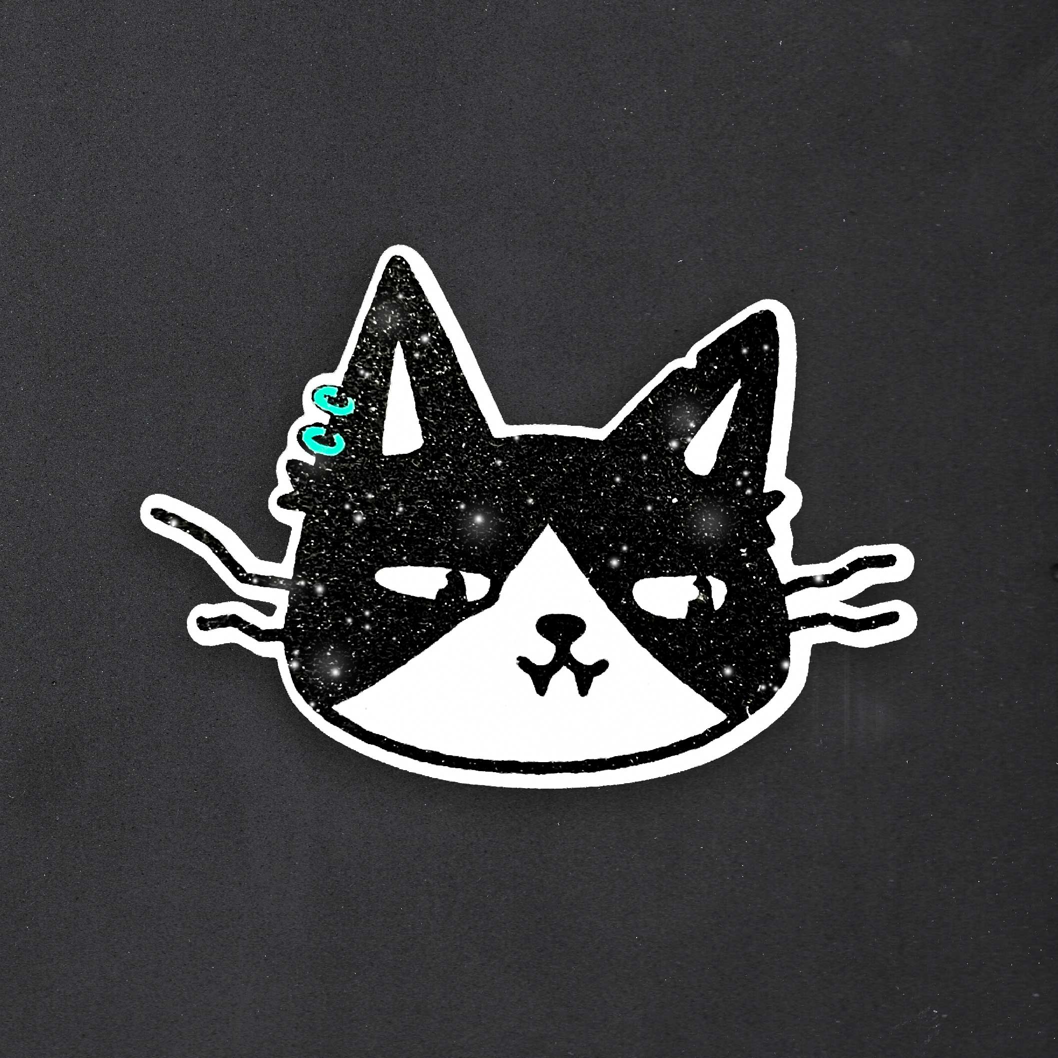Işıltılı kaplamalı sticker yakın çekim